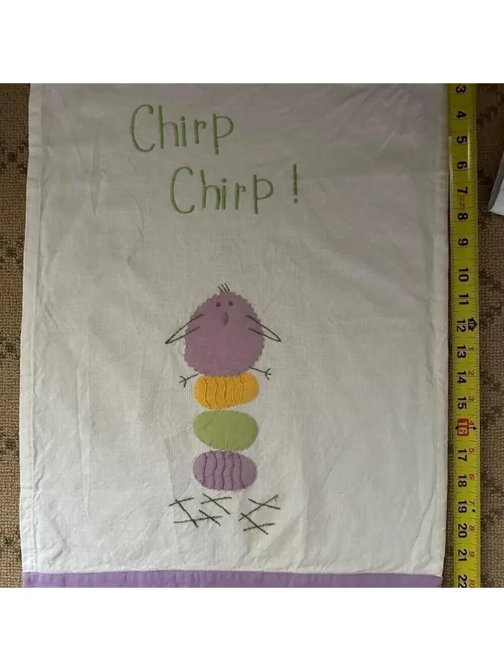 Sur La Table Easter Embroidered Appliqué Cotton Tea Towels set of 3 NWT